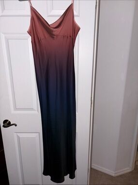Victoria Secret Ombre Slip Maxi Dress in Rust to Navy